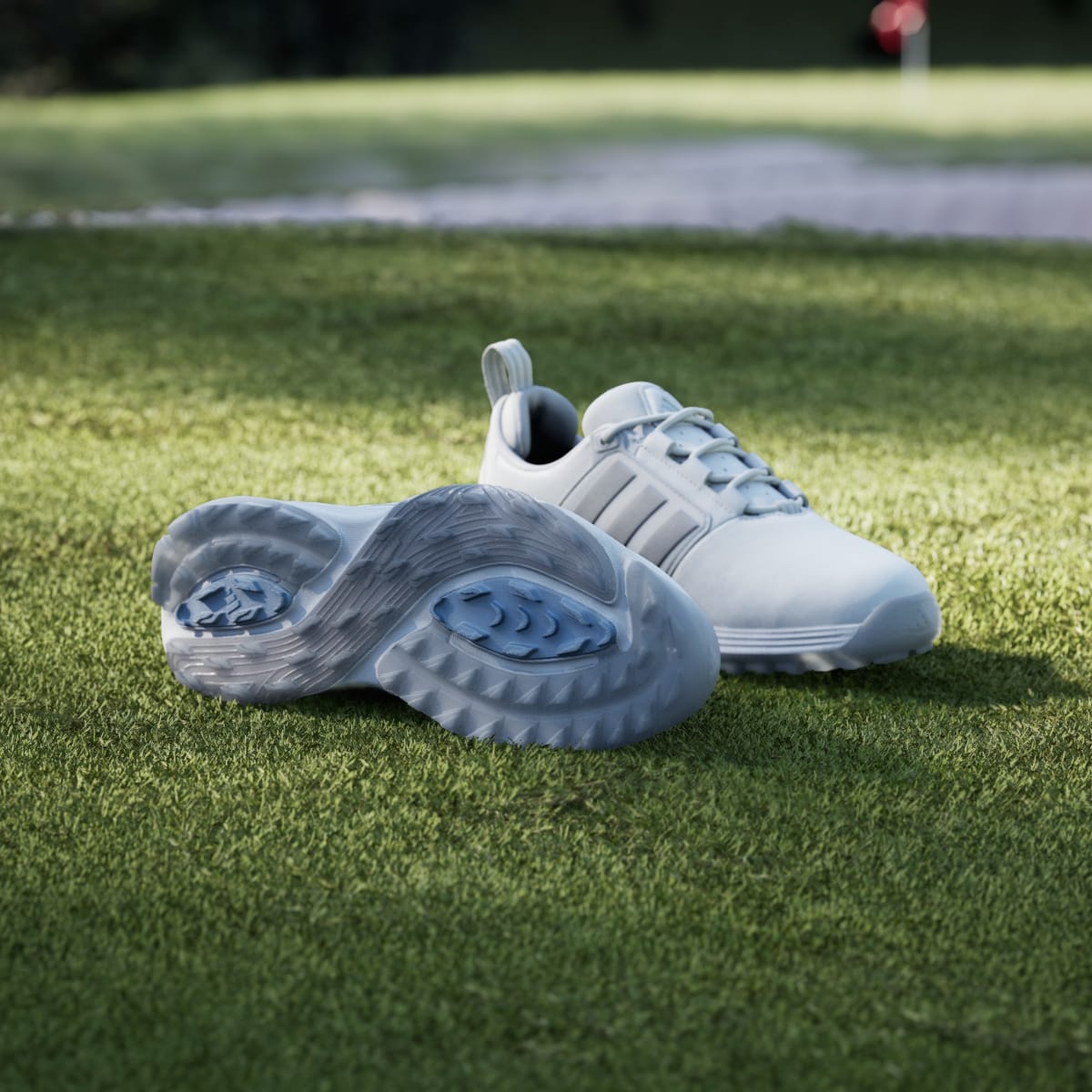 Adidas Women's ADIPOWER 26 SPIKELESS GOLF SHOES - Cloud White / Silver Metallic / Dash Grey - Image 4