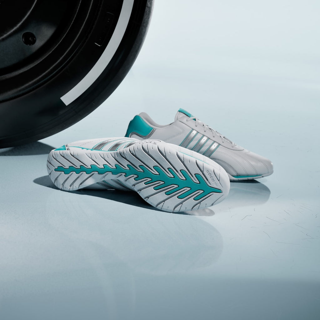 Adidas Women's ADIRACER LO MERCEDES AMG PETRONAS F1 TEAM SHOES - Cloud White / Matte Silver / Semi Mint Rush - Image 4