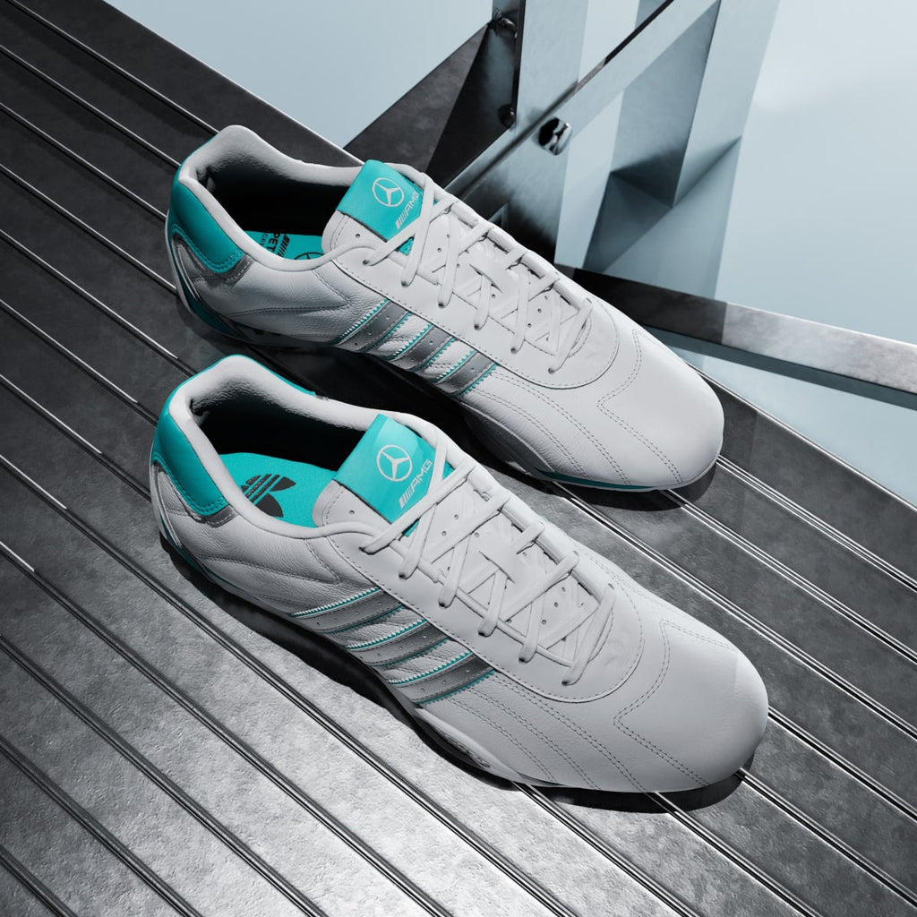 Adidas Women's ADIRACER LO MERCEDES AMG PETRONAS F1 TEAM SHOES - Cloud White / Matte Silver / Semi Mint Rush - Image 8