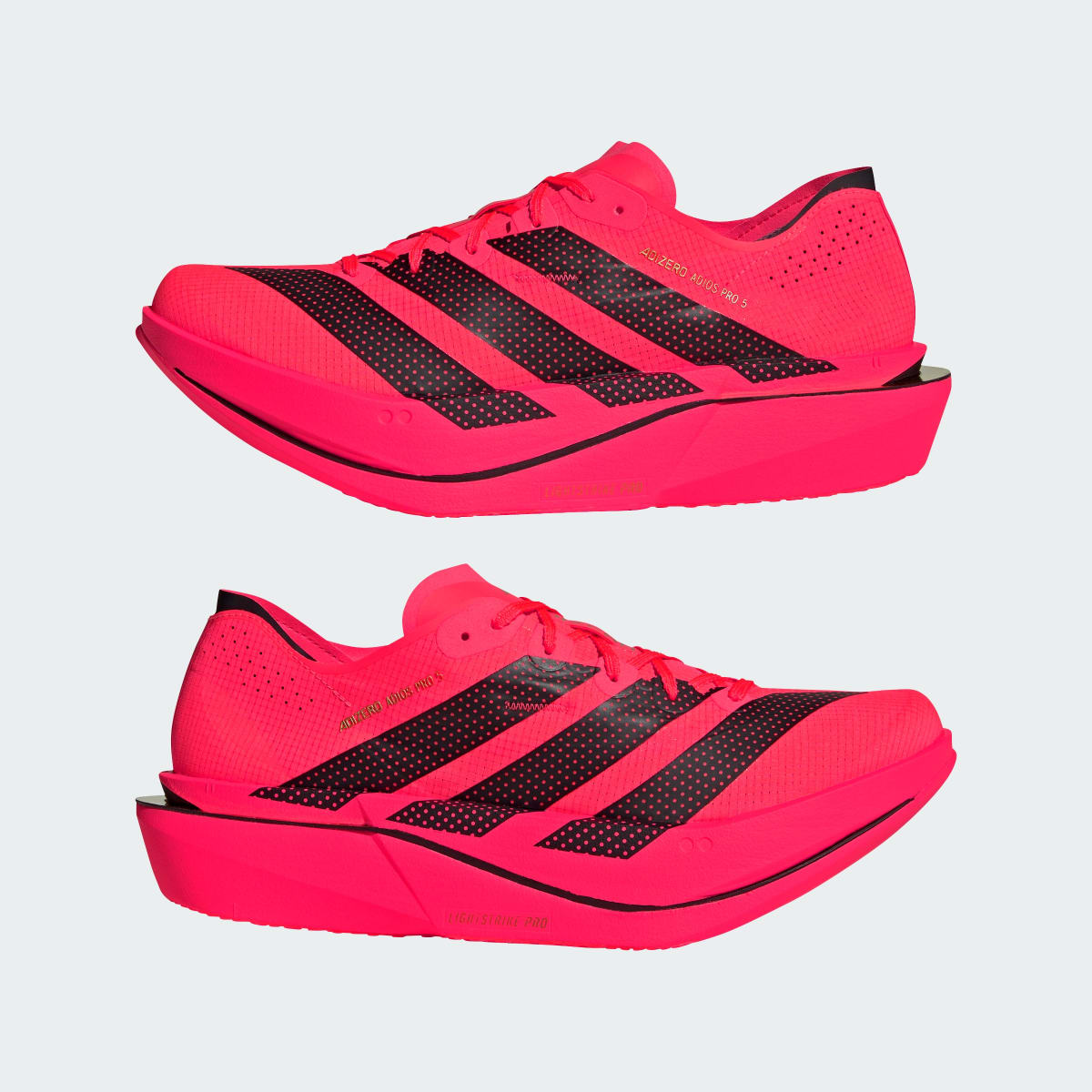 Adidas Men's ADIZERO ADIOS PRO 5 Running Shoes - Solar Turbo / Core Black / Lucid Red - Image 8