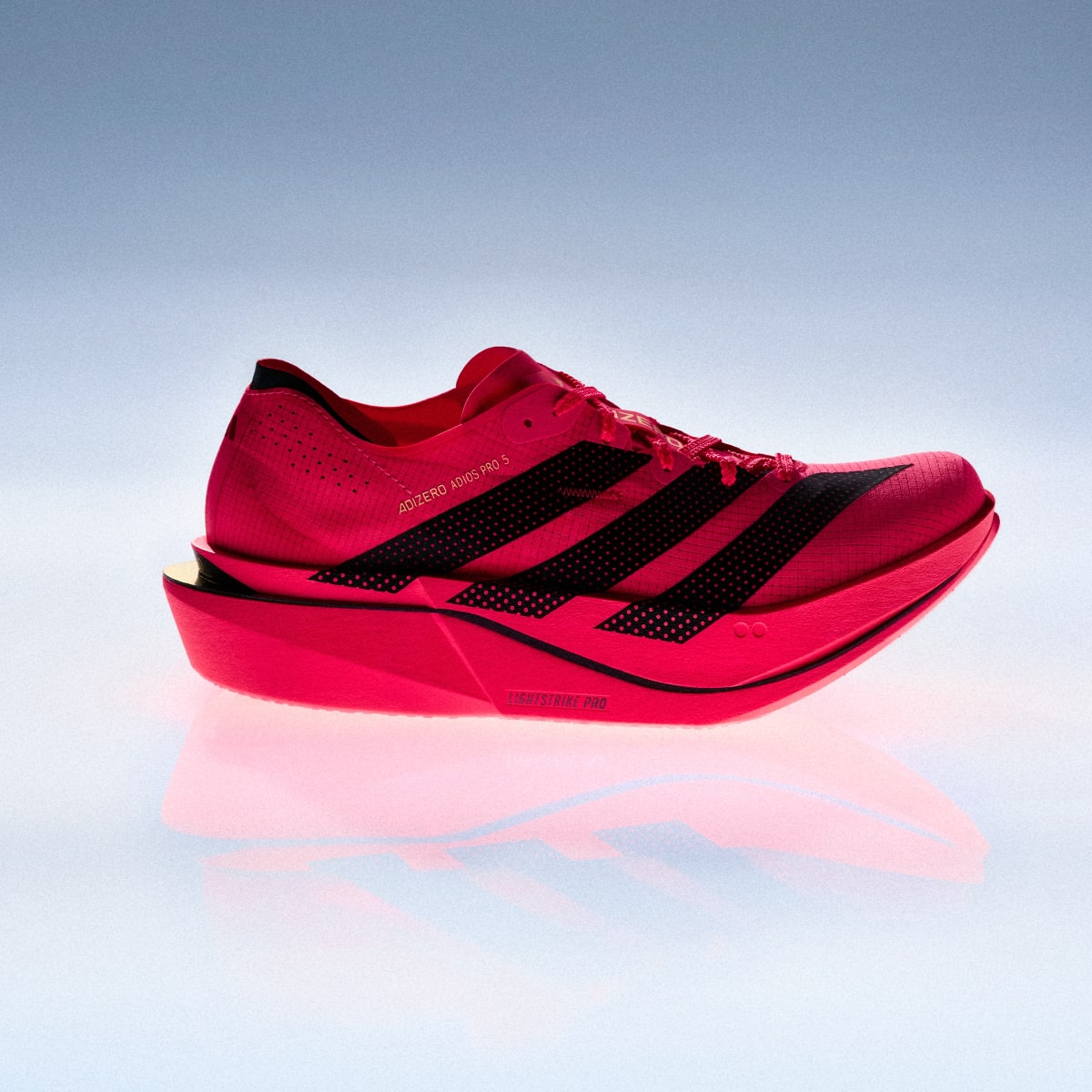 Adidas Men's ADIZERO ADIOS PRO 5 Running Shoes - Solar Turbo / Core Black / Lucid Red - Image 12