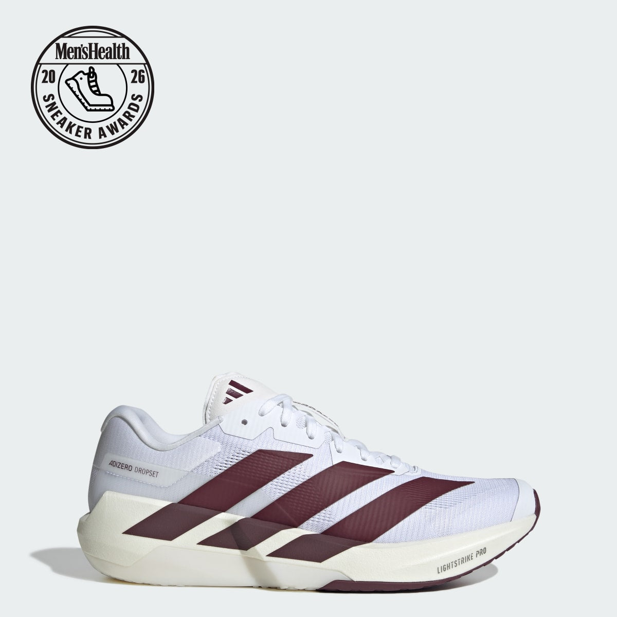 Adidas Men's ADIZERO Dropset Pro Training Shoes - Cloud White / Maroon / Cloud White - Image 10