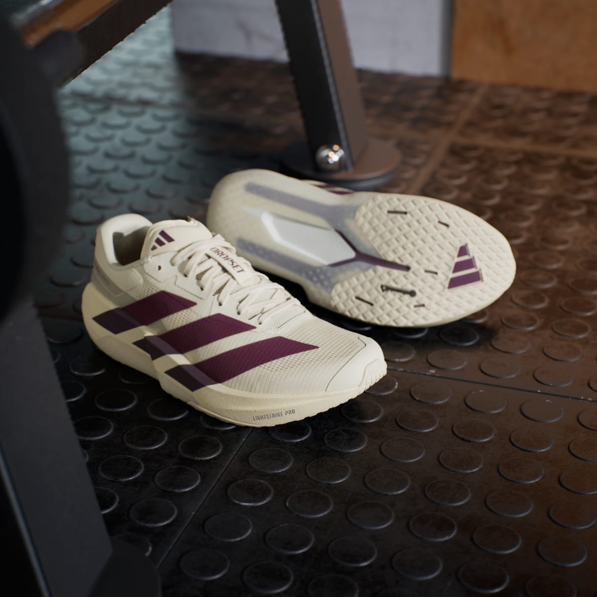 Adidas Women's ADIZERO Dropset Pro Training Shoes - Warm Vanilla / Maroon / Warm Vanilla - Image 8