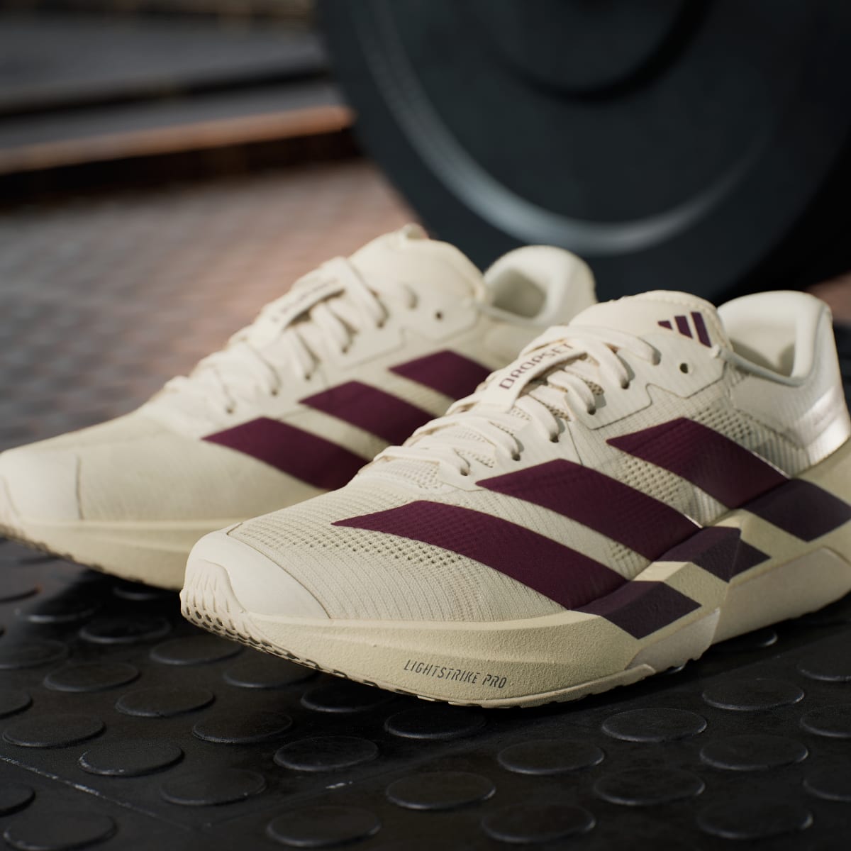 Adidas Women's ADIZERO Dropset Pro Training Shoes - Warm Vanilla / Maroon / Warm Vanilla - Image 9