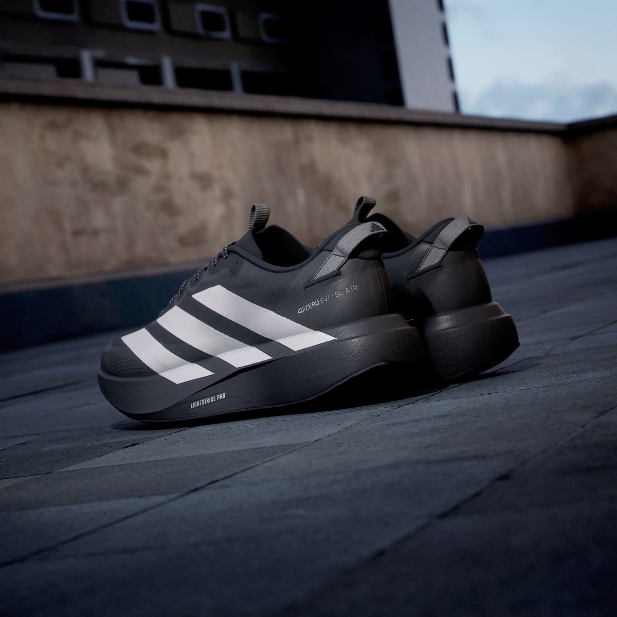 Adidas Men's ADIZERO EVO SL ATR Shoes - Core Black / Silver Metallic / Grey Five - Image 6