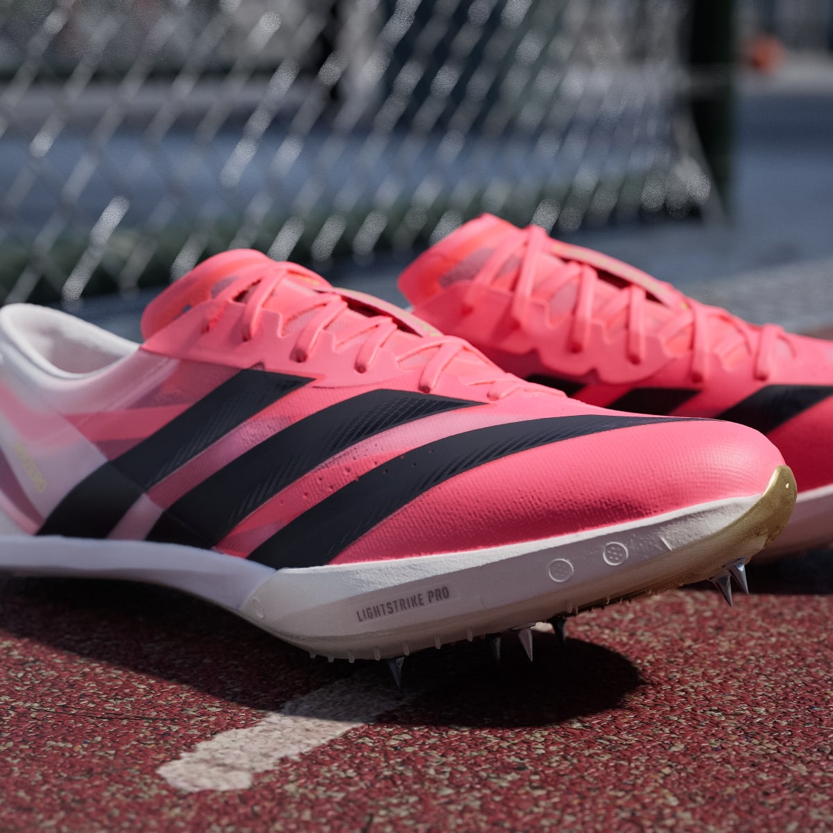 Adidas Women's ADIZERO FINESSE Shoes - Solar Turbo / Core Black / Gold Metallic - Image 9
