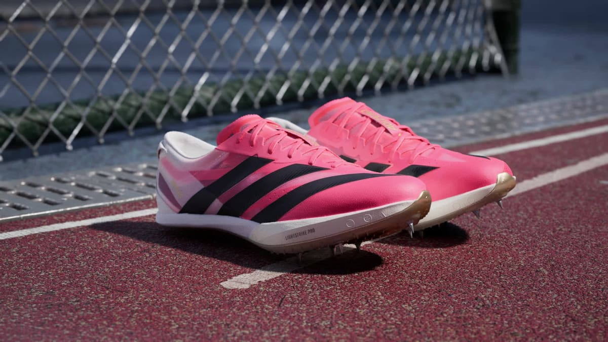 Adidas Men's ADIZERO FINESSE Shoes - Solar Turbo / Core Black / Gold Metallic - Image 2