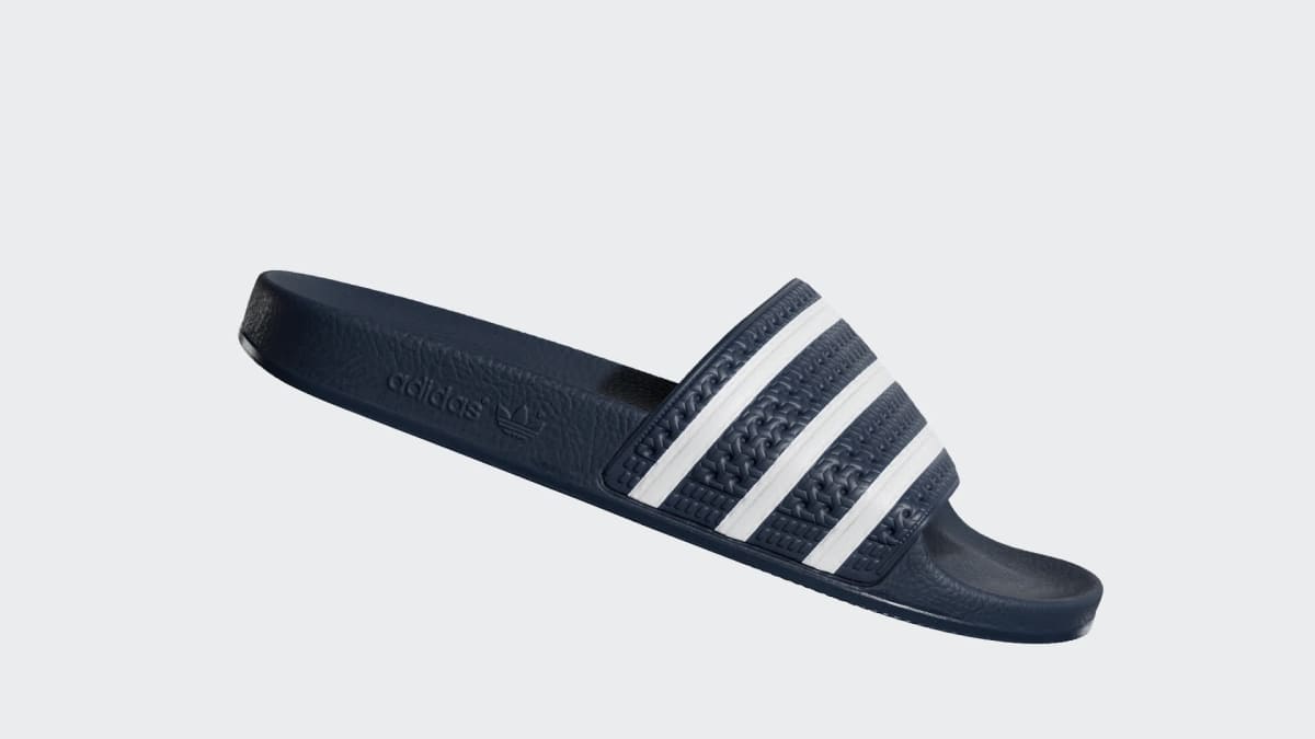 Adidas Men's Adilette Slides - Adi Blue / White / Adi Blue - Image 2