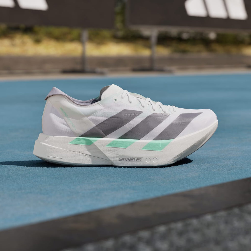 Adidas Women's Adizero Adios Pro 4 Shoes - Cloud White / Iron Metallic / Pulse Mint - Image 3