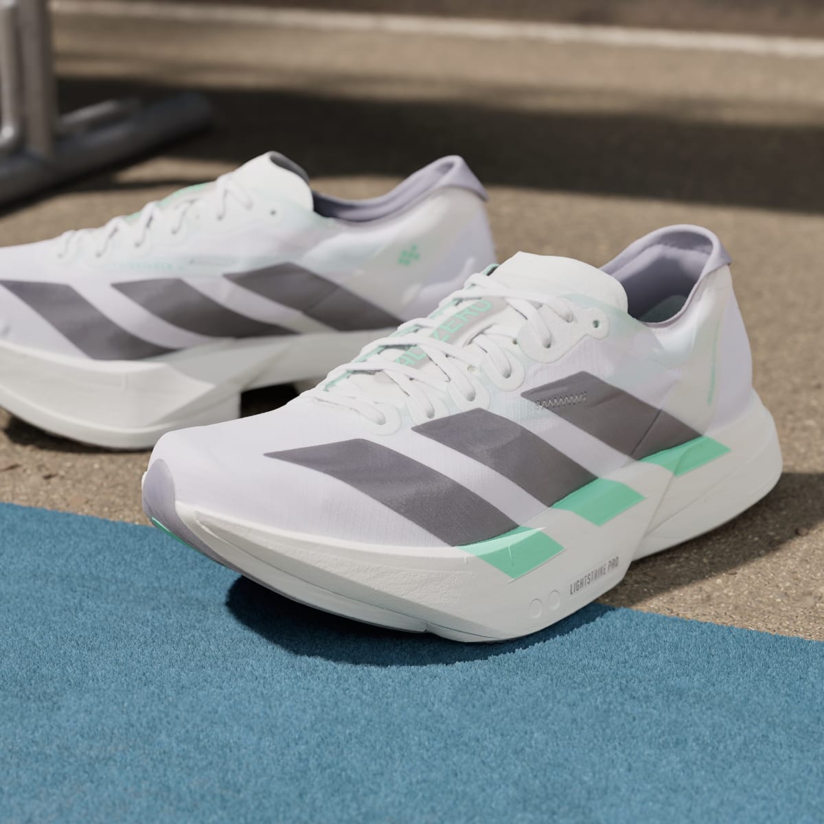 Adidas Women's Adizero Adios Pro 4 Shoes - Cloud White / Iron Metallic / Pulse Mint - Image 9