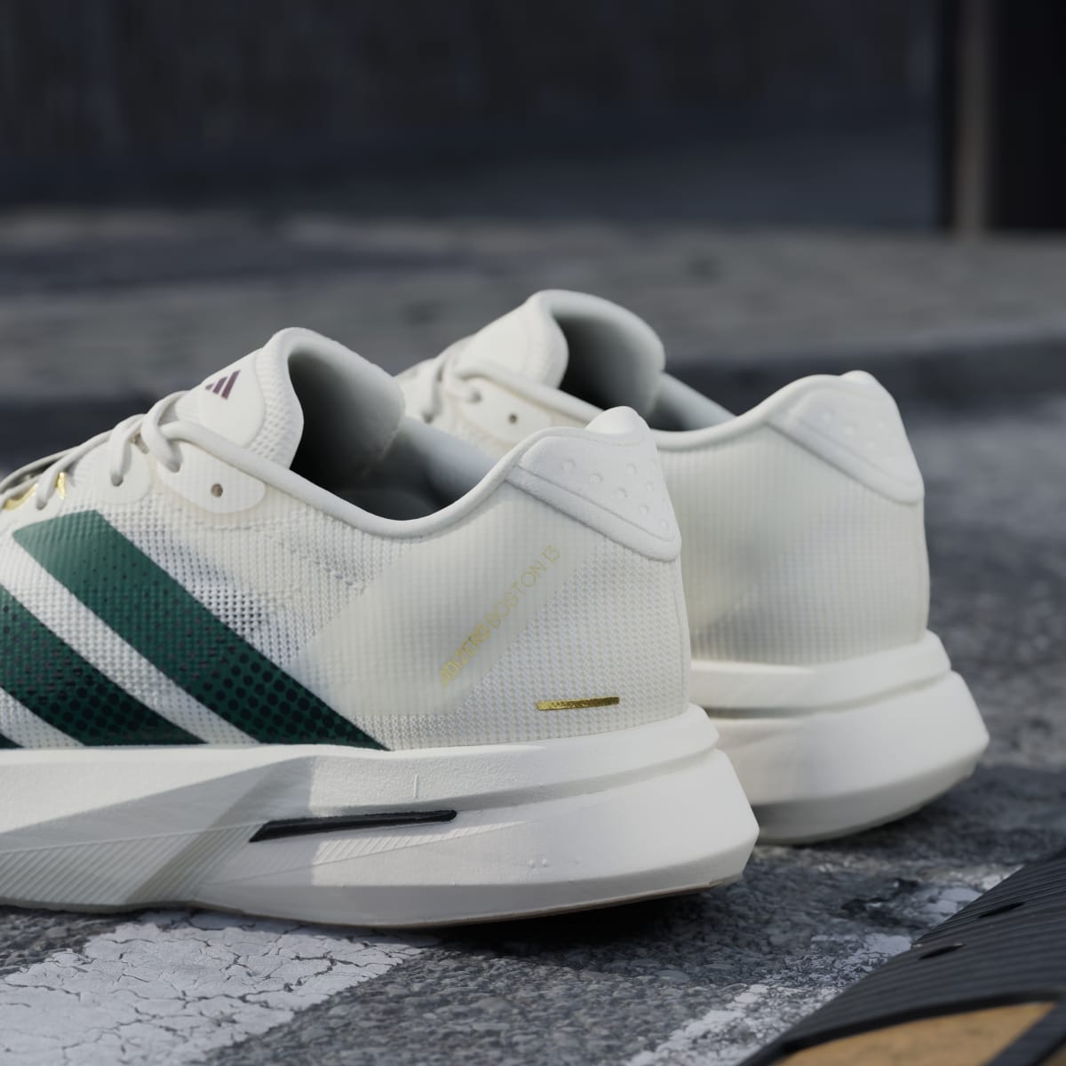 Adidas Men's Adizero Boston 13 Running Shoes - Off White / Collegiate Green / Royal Blue - Image 10