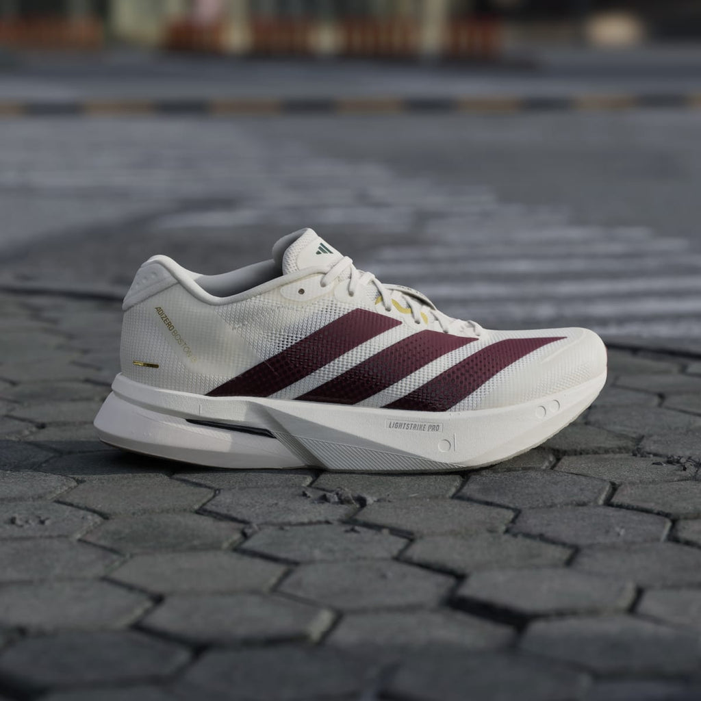 Adidas Women's Adizero Boston 13 Running Shoes - Off White / Shadow Red / Gold Metallic - Image 3