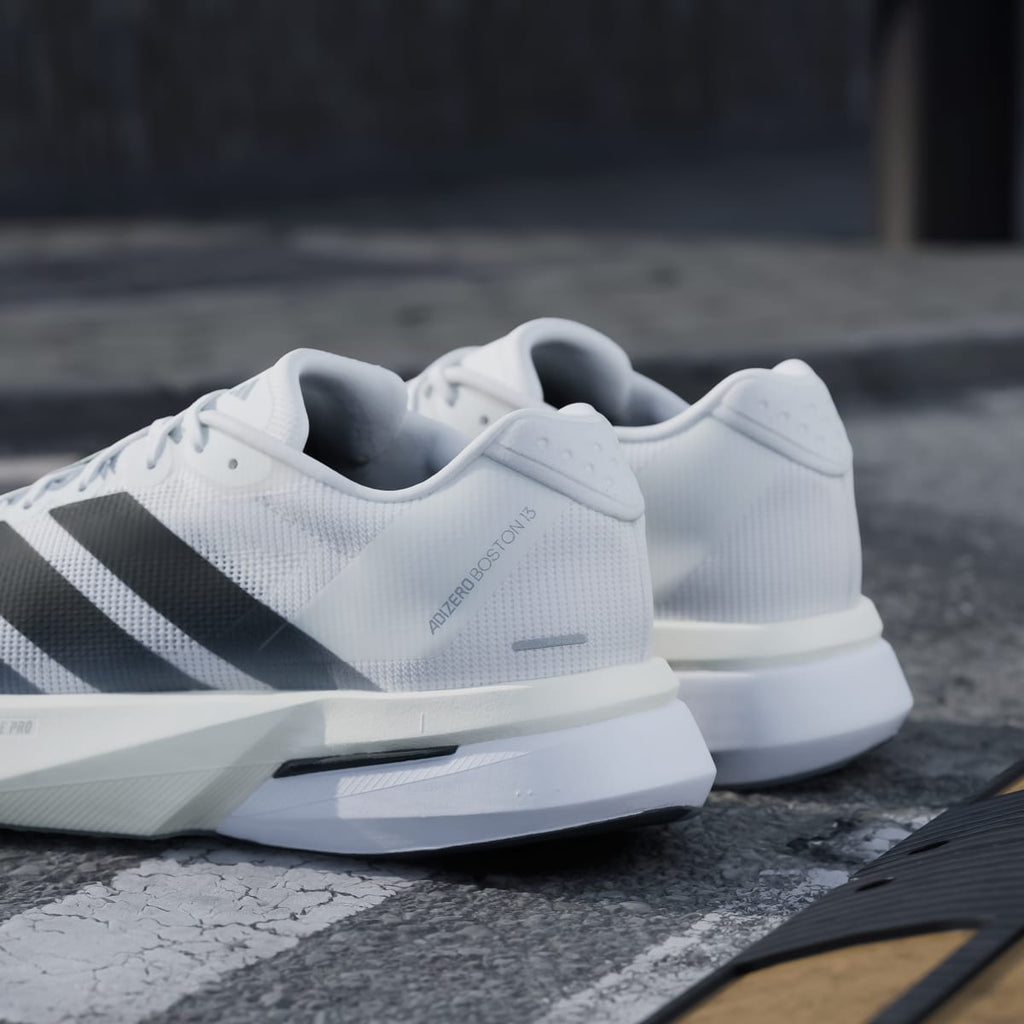Adidas Men's Adizero Boston 13 Shoes - Cloud White / Core Black / Dash Grey - Image 10