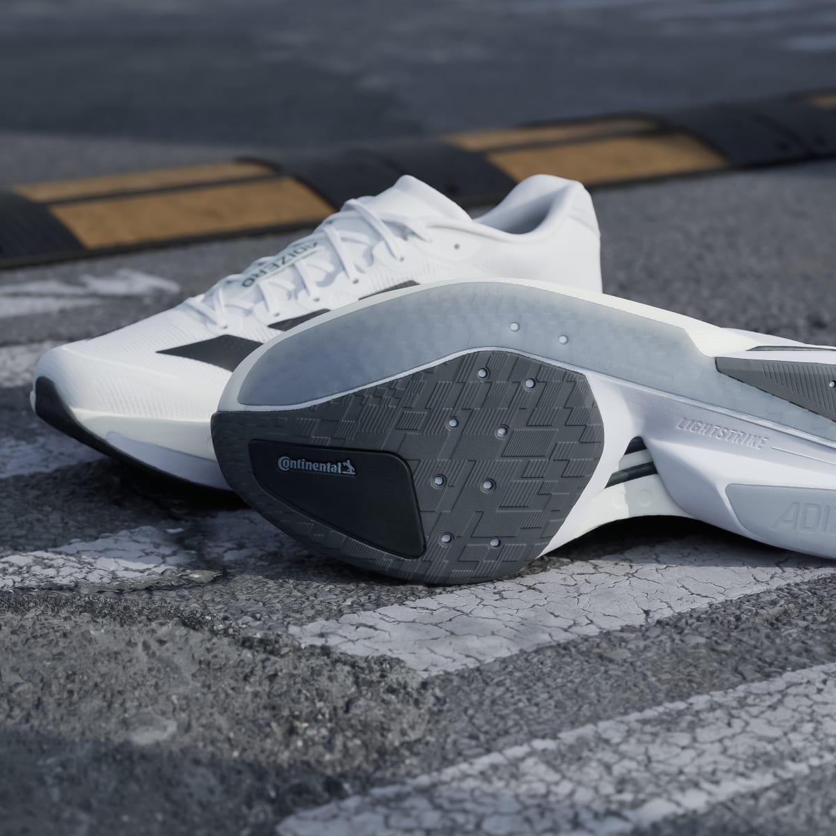 Adidas Men's Adizero Boston 13 Shoes - Cloud White / Core Black / Dash Grey - Image 11