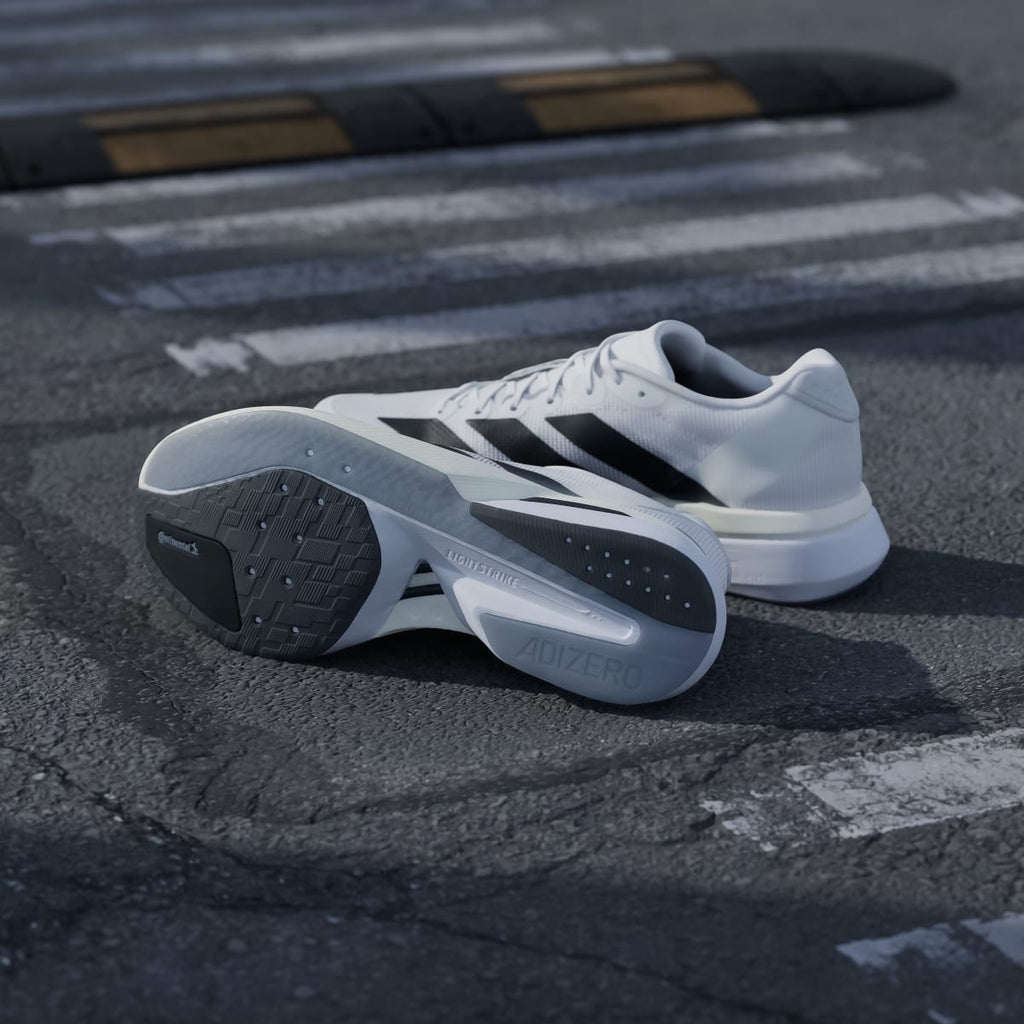 Adidas Men's Adizero Boston 13 Shoes - Cloud White / Core Black / Dash Grey - Image 4