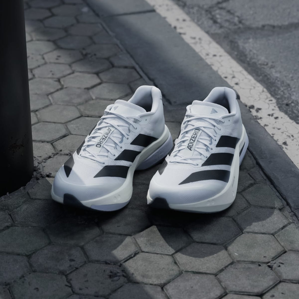 Adidas Men's Adizero Boston 13 Shoes - Cloud White / Core Black / Dash Grey - Image 5