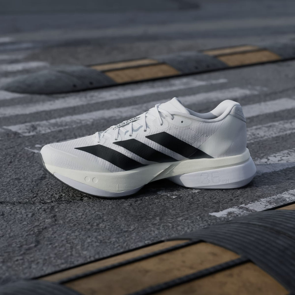Adidas Men's Adizero Boston 13 Shoes - Cloud White / Core Black / Dash Grey - Image 7