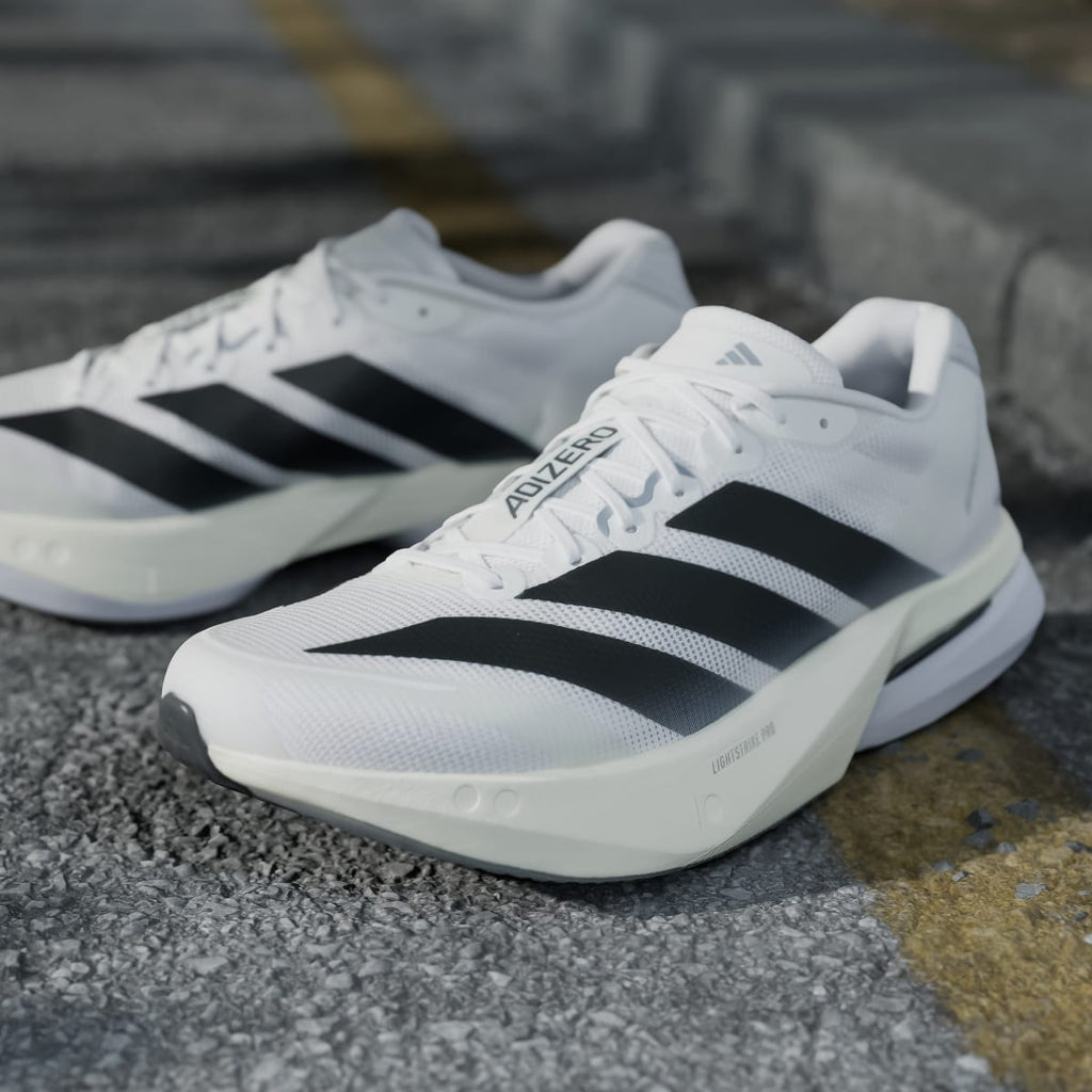 Adidas Men's Adizero Boston 13 Shoes - Cloud White / Core Black / Dash Grey - Image 9