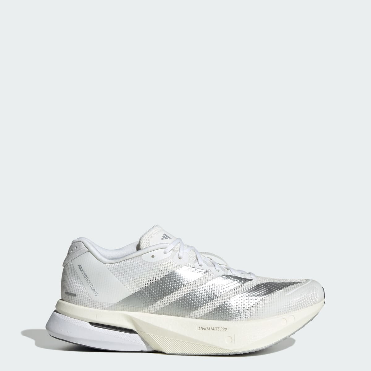 Adidas Women's Adizero Boston 13 Shoes - Cloud White / Matte Silver / Dash Grey - Image 1