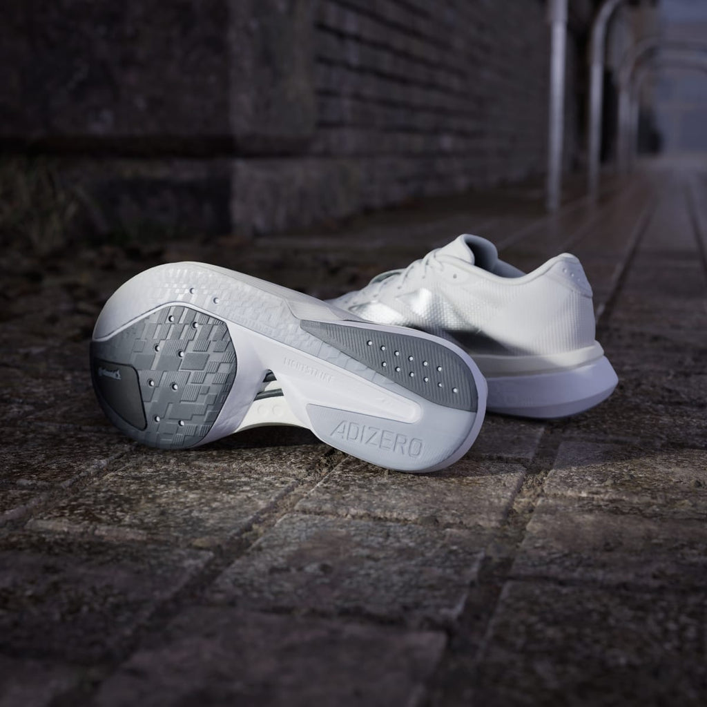 Adidas Women's Adizero Boston 13 Shoes - Cloud White / Matte Silver / Dash Grey - Image 4