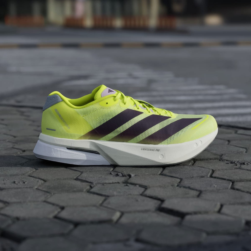 Adidas Men's Adizero Boston 13 Shoes - Solar Yellow / Aurora Plum / Powder Plum - Image 3