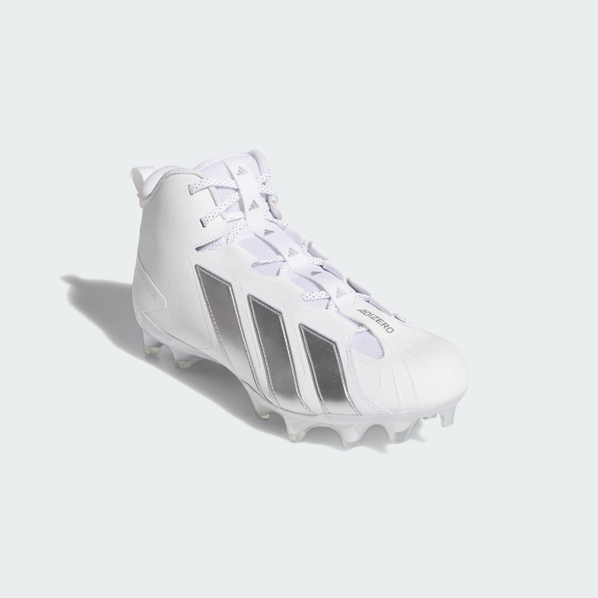 Adidas Men's Adizero Chaos II SMU Football Lineman Cleats - Cloud White / Silver Metallic / Cloud White - Image 4