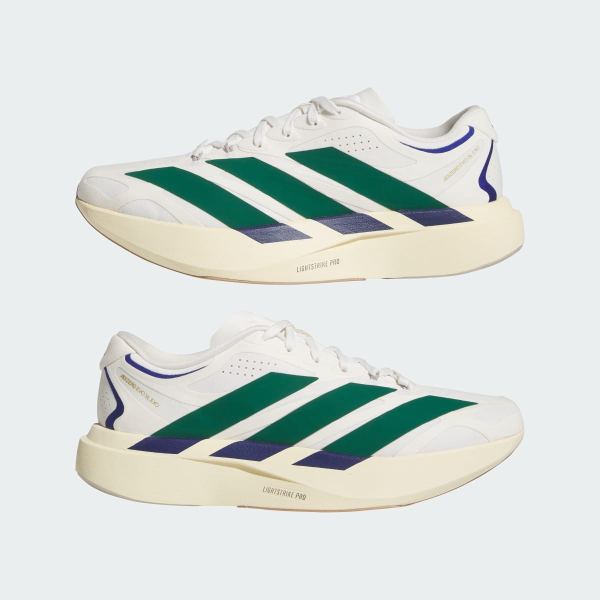 Adidas Men's Adizero EVO SL EXO SUEDE Shoes - Core White / Collegiate Green / Cream White - Image 7