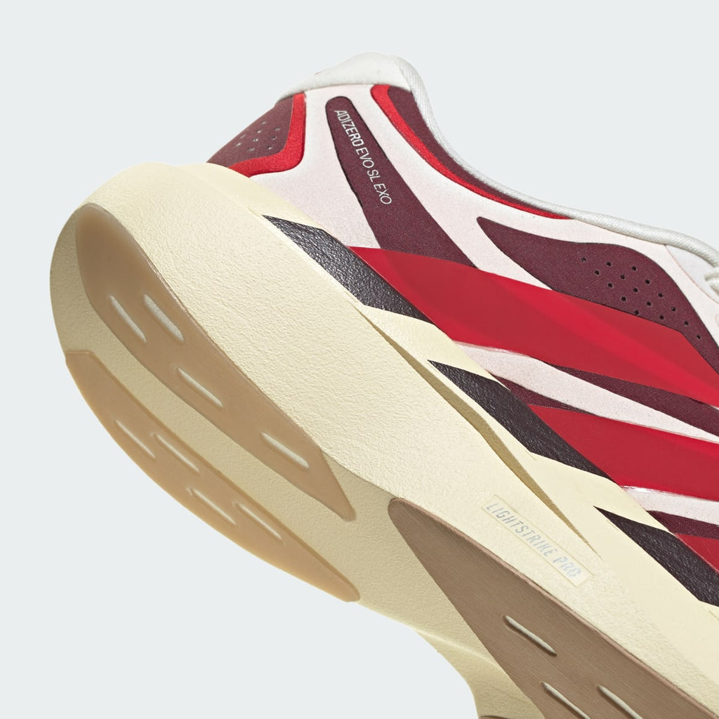 Adidas Men's Adizero EVO SL EXO SUEDE Shoes - Off White / Better Scarlet / Maroon - Image 7