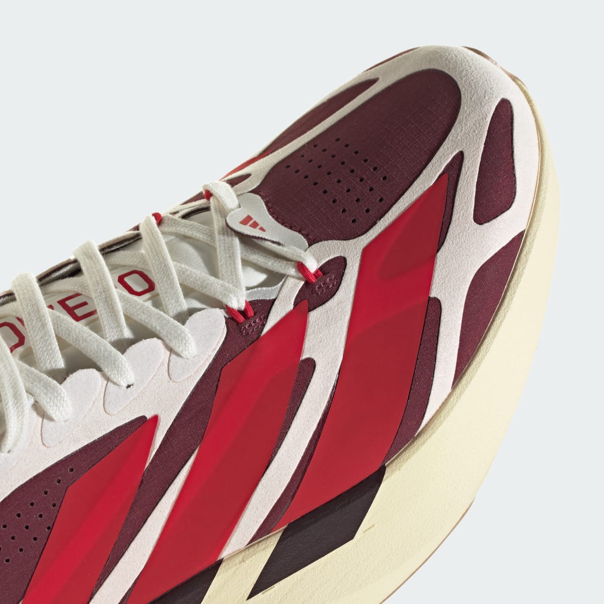 Adidas Men's Adizero EVO SL EXO SUEDE Shoes - Off White / Better Scarlet / Maroon - Image 8