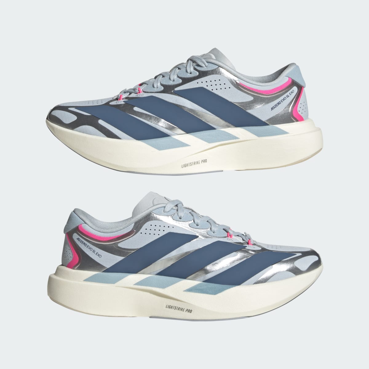 Adidas Women's Adizero EVO SL EXO Shoes - Halo Blue / Preloved Ink / Silver Metallic - Image 7