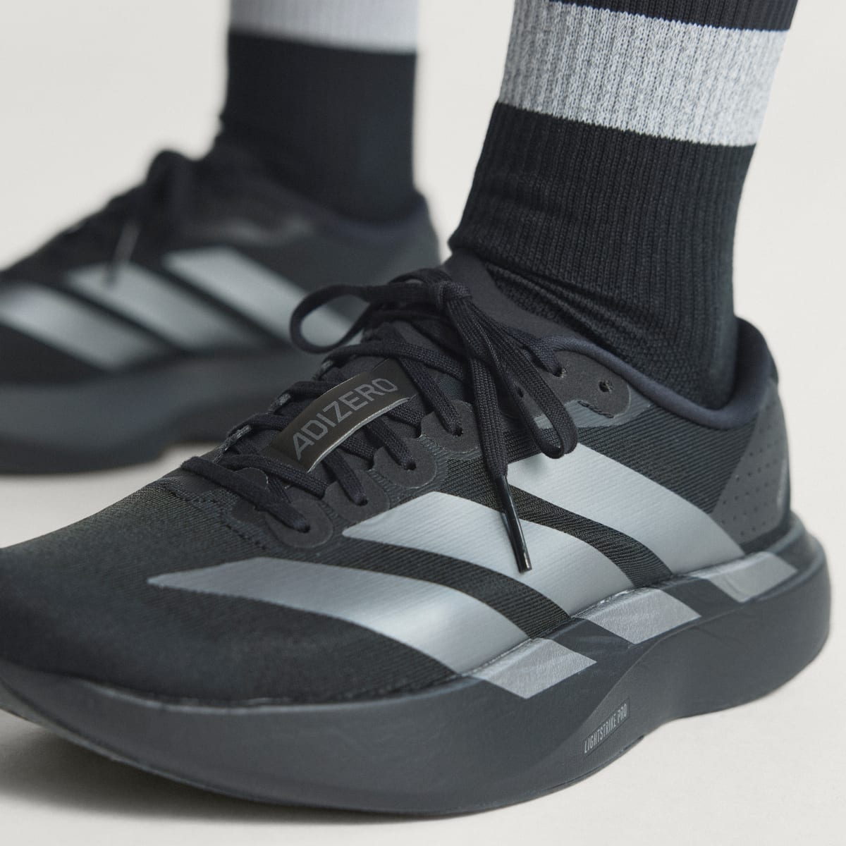 Adidas Women's Adizero EVO SL Shoes - Core Black / Iron Metallic / Core Black - Image 9