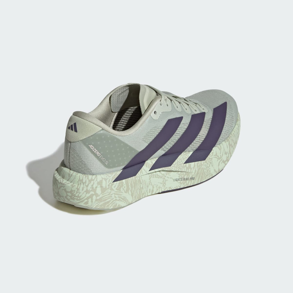 Adidas Women's Adizero EVO SL Shoes - Halo Green / Trace Purple / Sandy Pink - Image 5