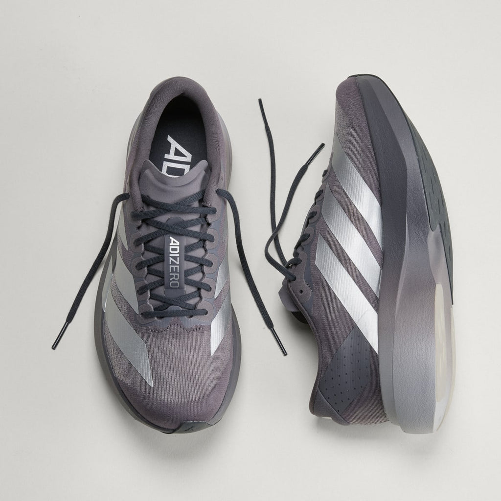 Adidas Men's Adizero EVO SL Shoes - Grey Strata / Silver Metallic / Light Granite - Image 4