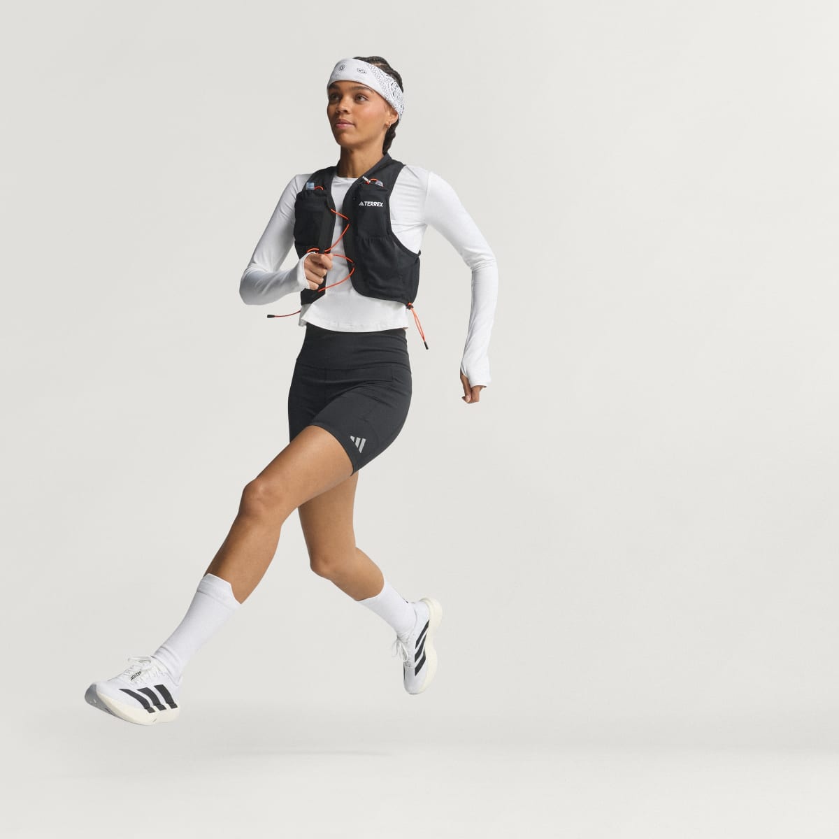 Adidas Women's Adizero EVO SL Shoes - Cloud White / Core Black / Cloud White - Image 10