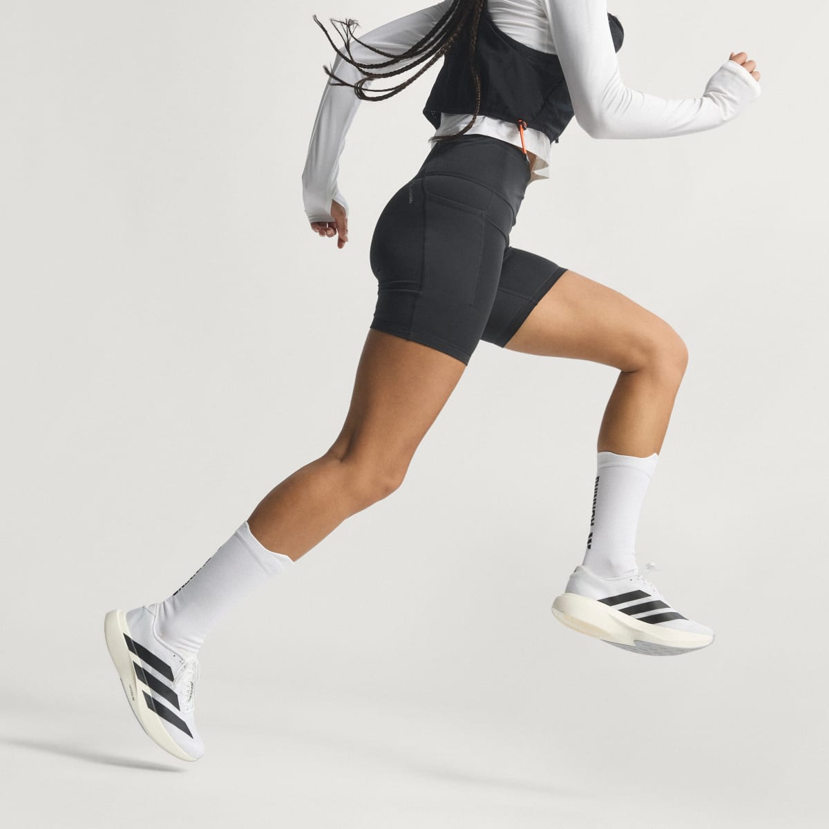 Adidas Women's Adizero EVO SL Shoes - Cloud White / Core Black / Cloud White - Image 3