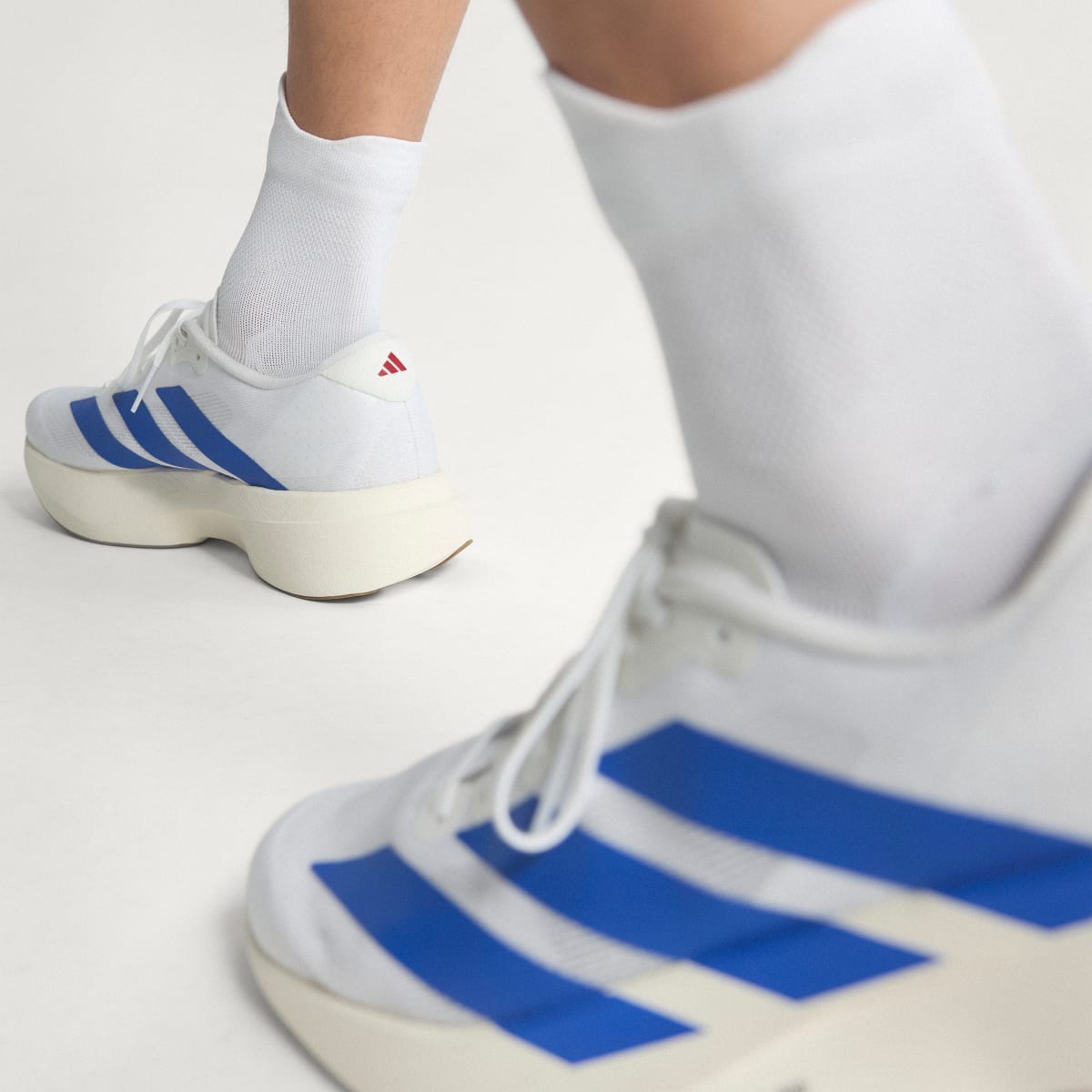 Adidas Men's Adizero EVO SL Shoes - Cloud White / Royal Blue / Pure Ruby - Image 6