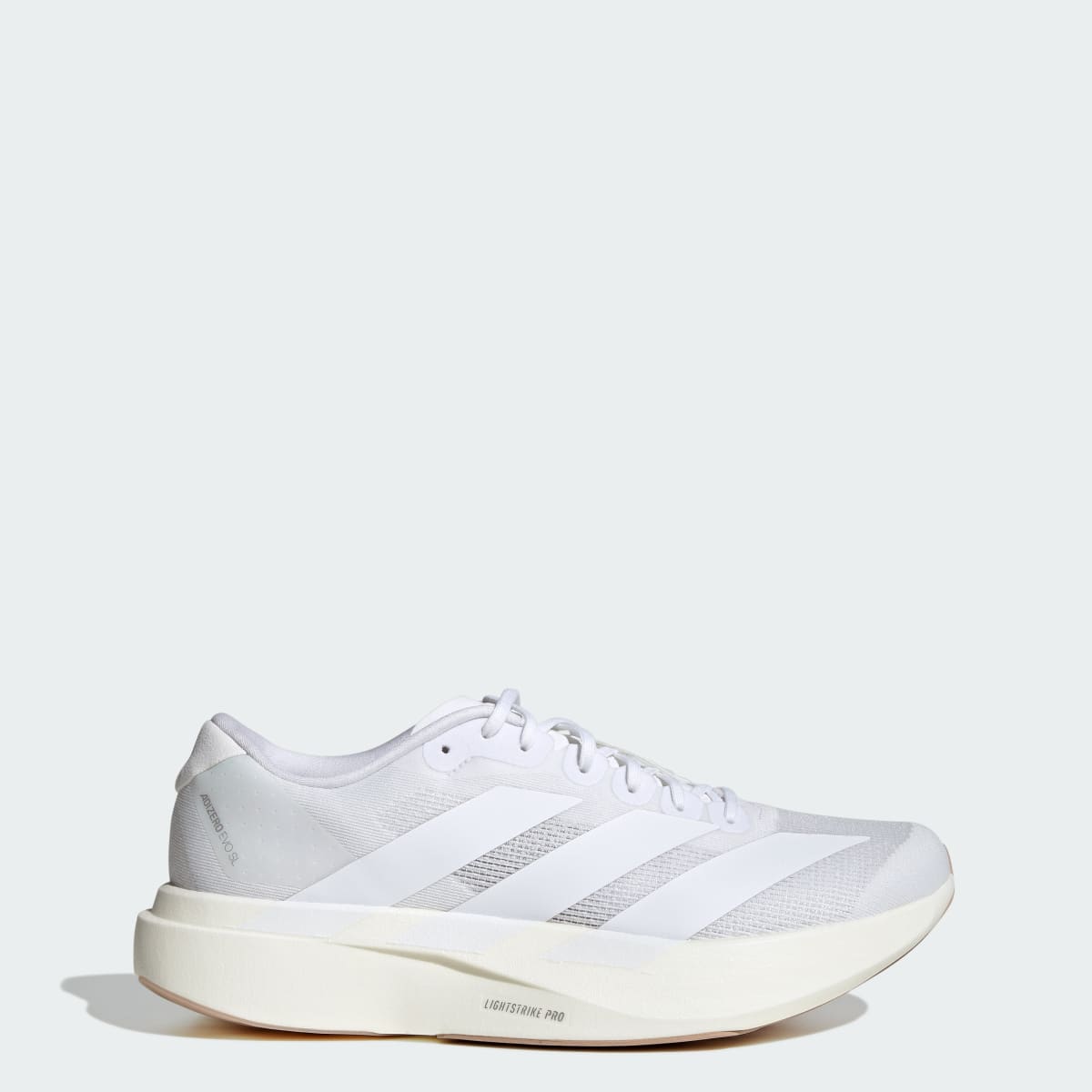 Adidas Men's Adizero EVO SL Shoes - Cloud White / Cloud White / Warm Sandstone - Image 1