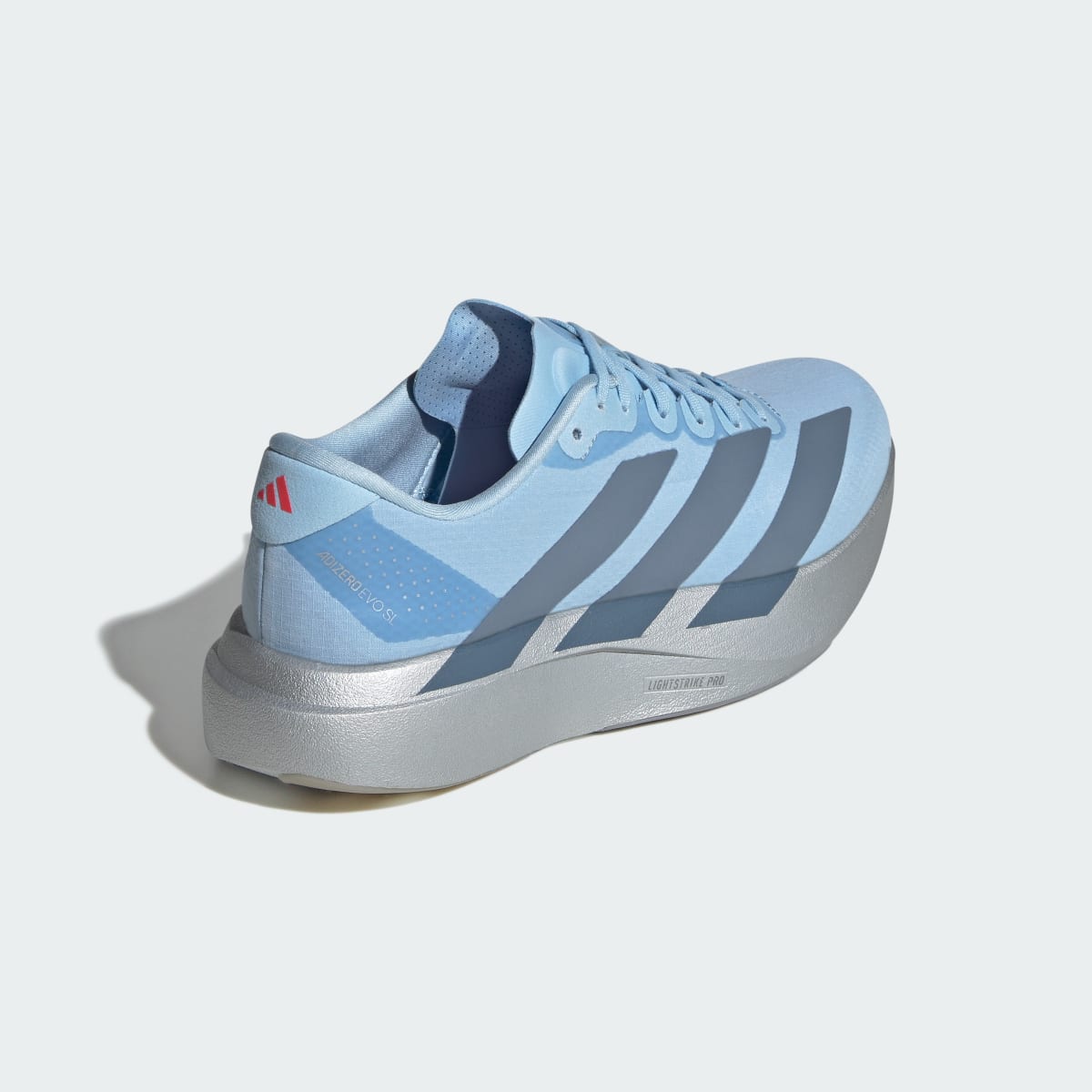 Adidas Women's Adizero EVO SL Woven Running Shoes - Clear Sky / Grey Two / Silver Metallic - Image 5