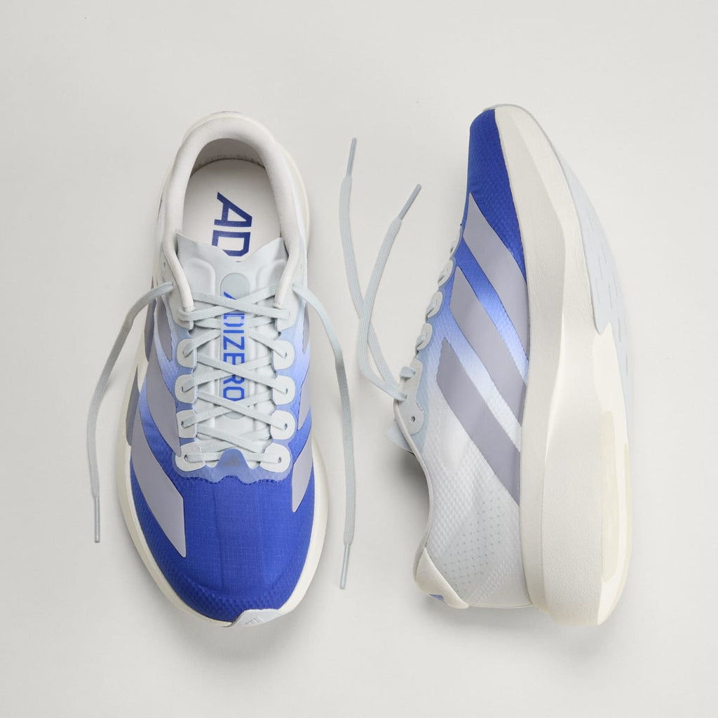 Adidas Men's Adizero EVO SL Woven Running Shoes - Lucid Blue / Slate / Crystal White - Image 4