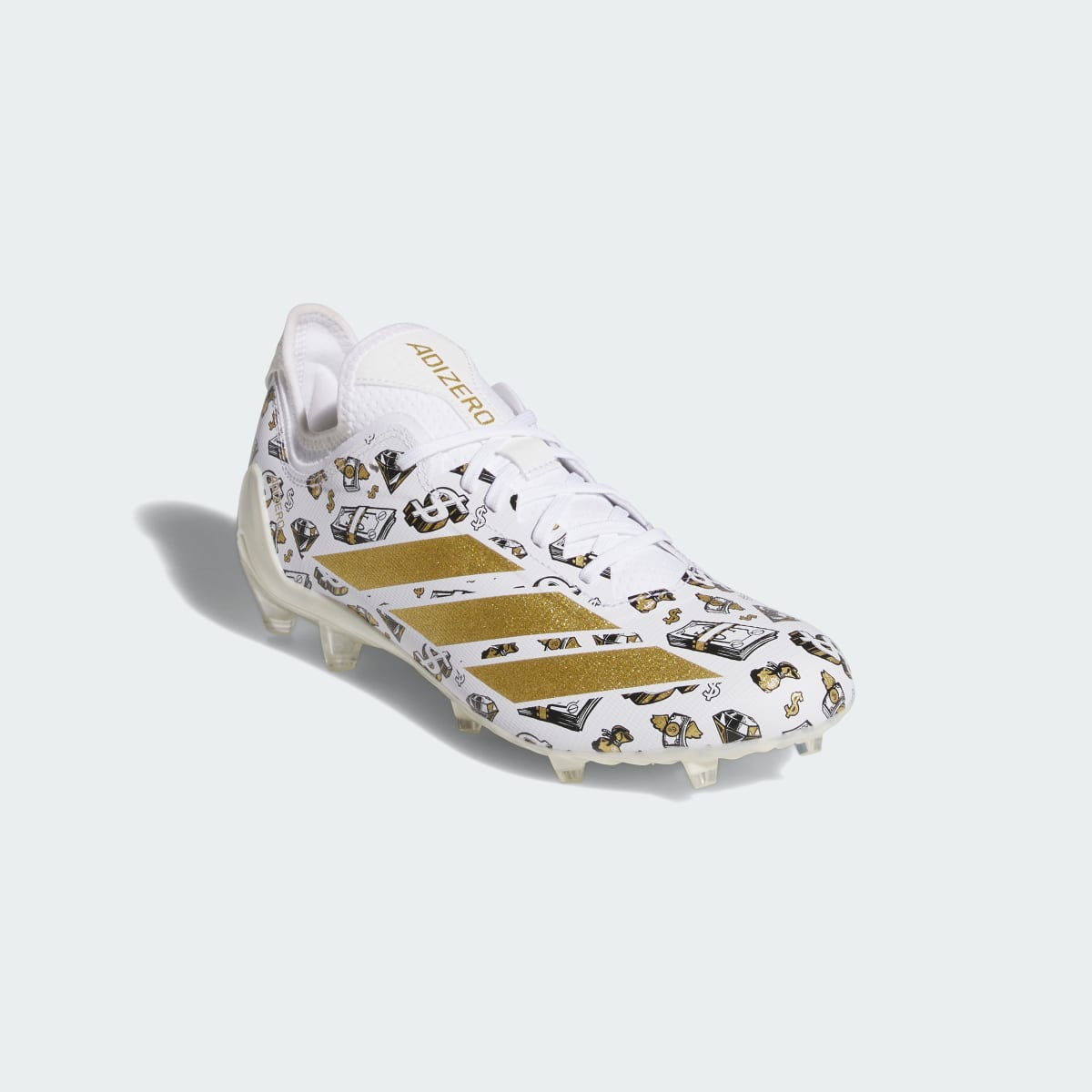 Adidas Men's Adizero Electric.1 II Play Money Football Cleats - Cloud White / Gold Metallic / Core Black - Image 4