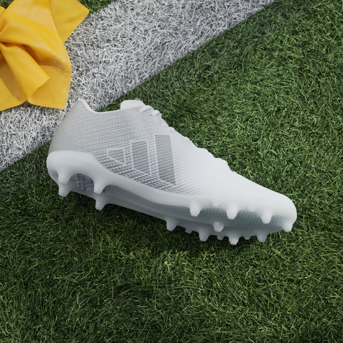 Adidas Men's Adizero Electric.2 II Football Cleats - Cloud White / Silver Metallic / Cloud White - Image 7