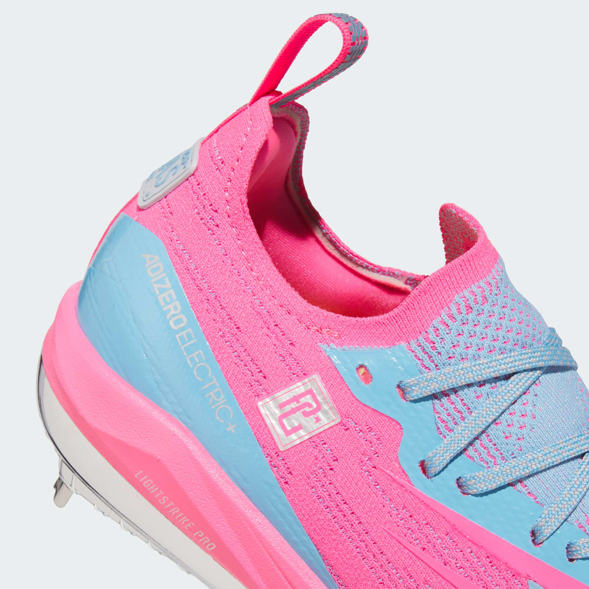 Adidas Men's Adizero Electric+ 3.0 Adizero Racing Team Perfect Game Cleats - Solar Pink / Silver Metallic / Team Light Blue - Image 7