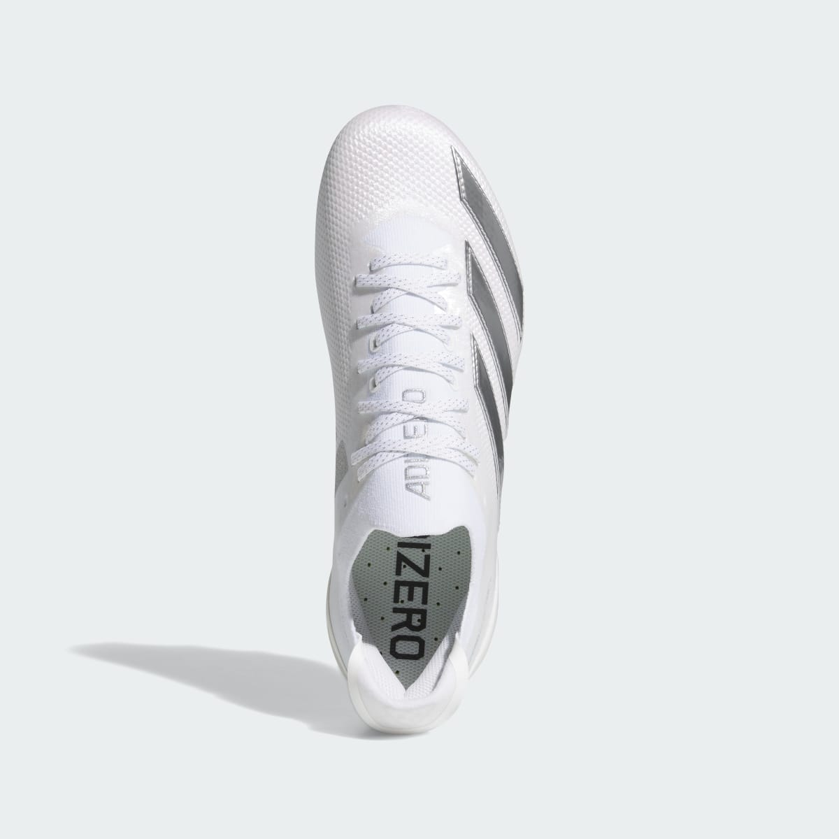 Adidas Men's Adizero Electric+ II Football Cleats - Cloud White / Cloud White / Silver Metallic - Image 2