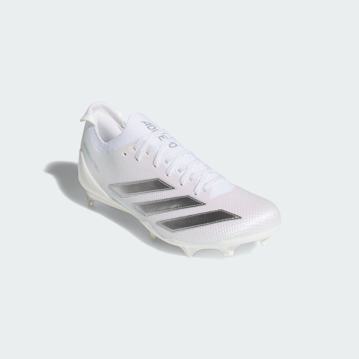 Adidas Men's Adizero Electric+ II Football Cleats - Cloud White / Cloud White / Silver Metallic - Image 4