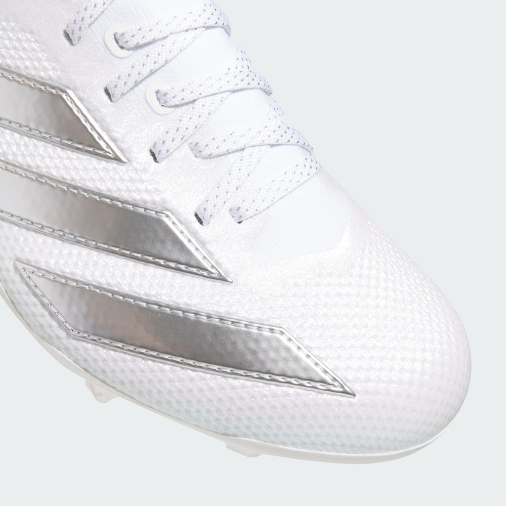 Adidas Men's Adizero Electric+ II Football Cleats - Cloud White / Cloud White / Silver Metallic - Image 10