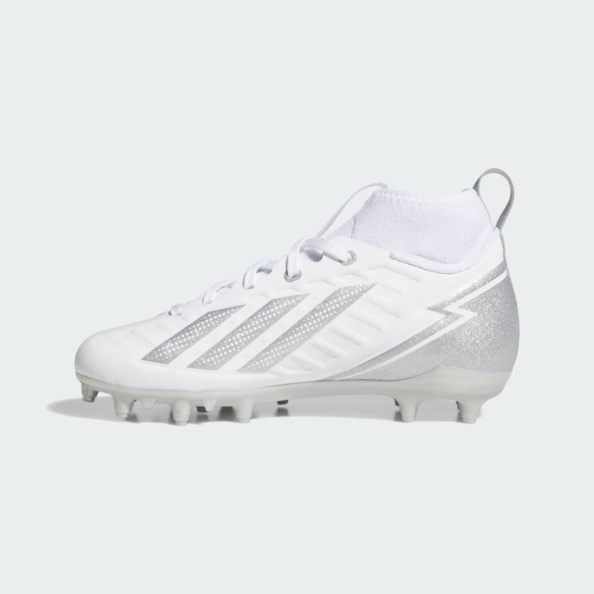 Adidas Kids' Adizero Impact.2 II Kids Football Cleats - Cloud White / Silver Metallic / Cloud White - Image 6