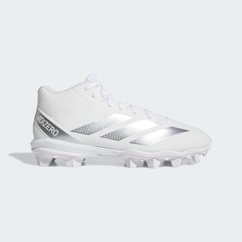 Adidas Men's Adizero Impact.2 Molded Rubber Football Cleats - Cloud White / Silver Metallic / Cloud White - Image 1
