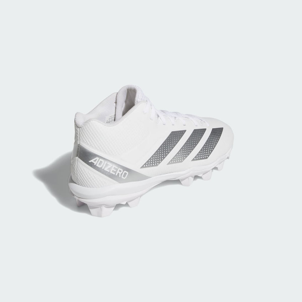 Adidas Men's Adizero Impact.2 Molded Rubber Football Cleats - Cloud White / Silver Metallic / Cloud White - Image 5