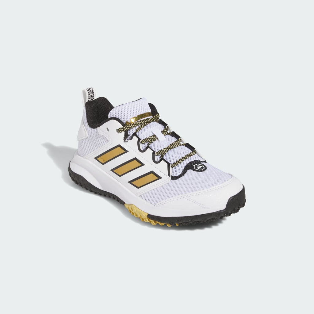 Adidas Kids' Adizero Impact 2 Turf Kids Baseball Cleats - Cloud White / Gold Metallic / Core Black - Image 4