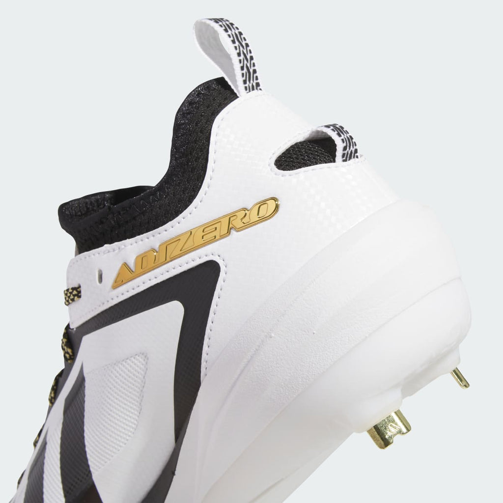 Adidas Men's Adizero Impact 3 Baseball Cleats - Cloud White / Gold Metallic / Core Black - Image 7